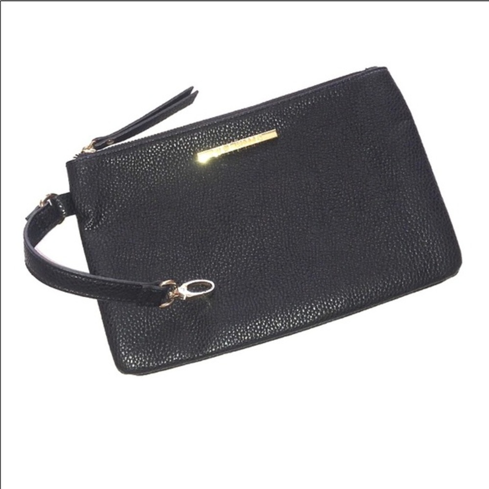 Steve Madden black pebble clutch wristlet